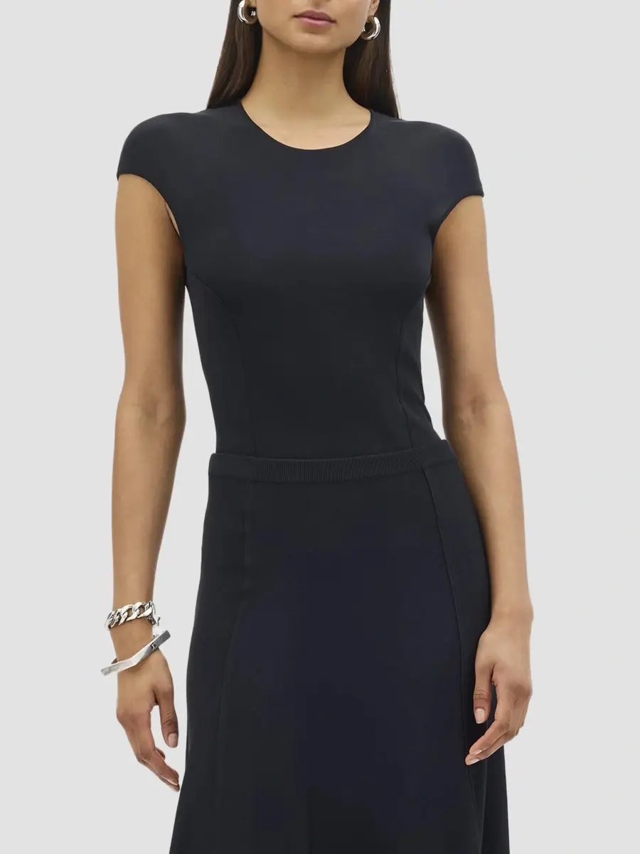 Another Tomorrow Women's Seamed Fitted Top | Thumbnail 2 Another Tomorrow Women's Seamed Fitted Top | Thumbnail 2