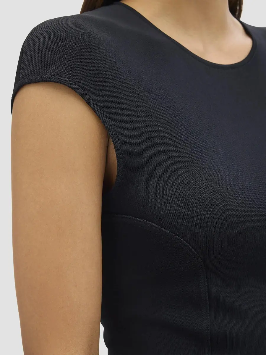 Another Tomorrow Women's Seamed Fitted Top | Thumbnail 5 Another Tomorrow Women's Seamed Fitted Top | Thumbnail 5