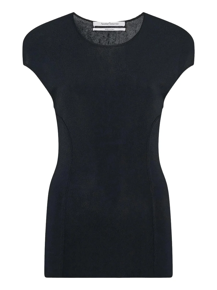 Another Tomorrow Women's Seamed Fitted Top