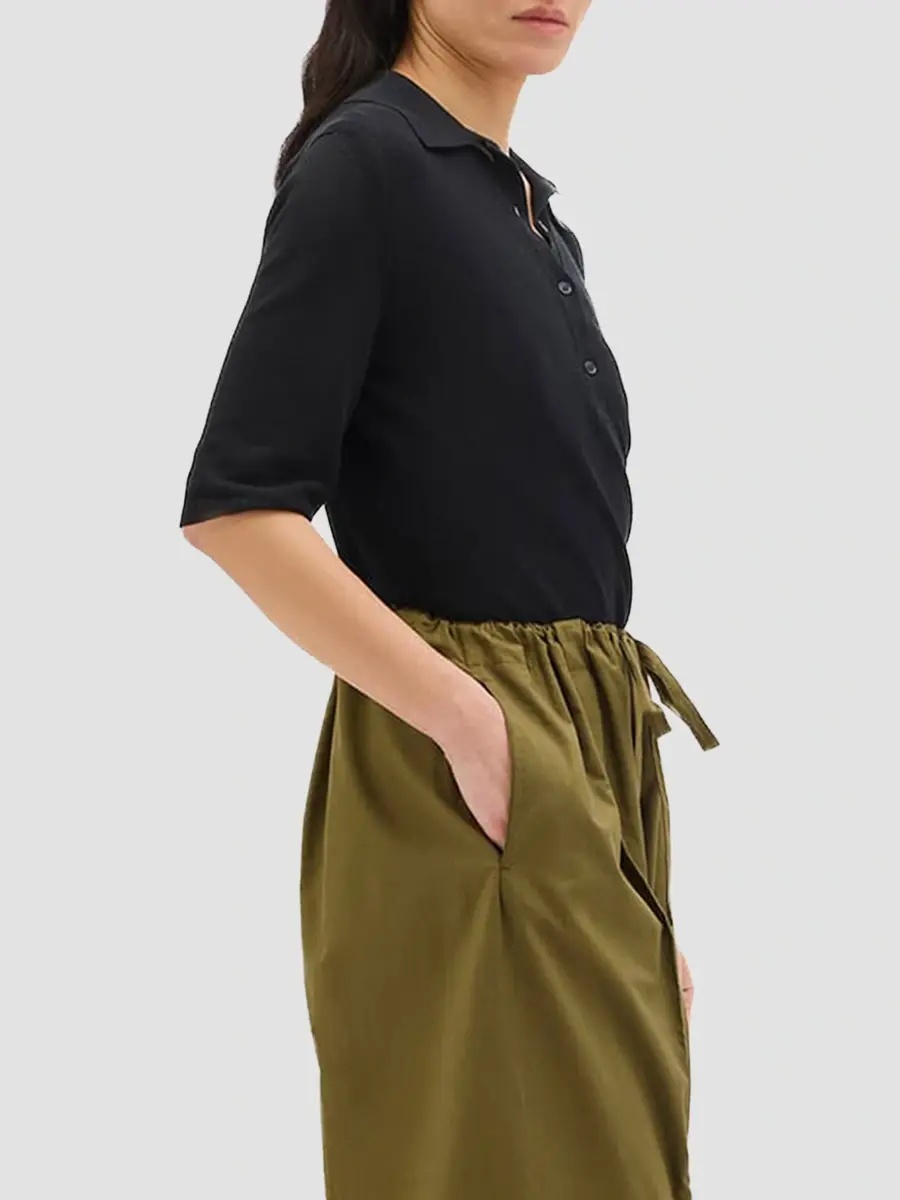 Another Tomorrow Women's Pique Polo | Thumbnail 4 Another Tomorrow Women's Pique Polo | Thumbnail 4