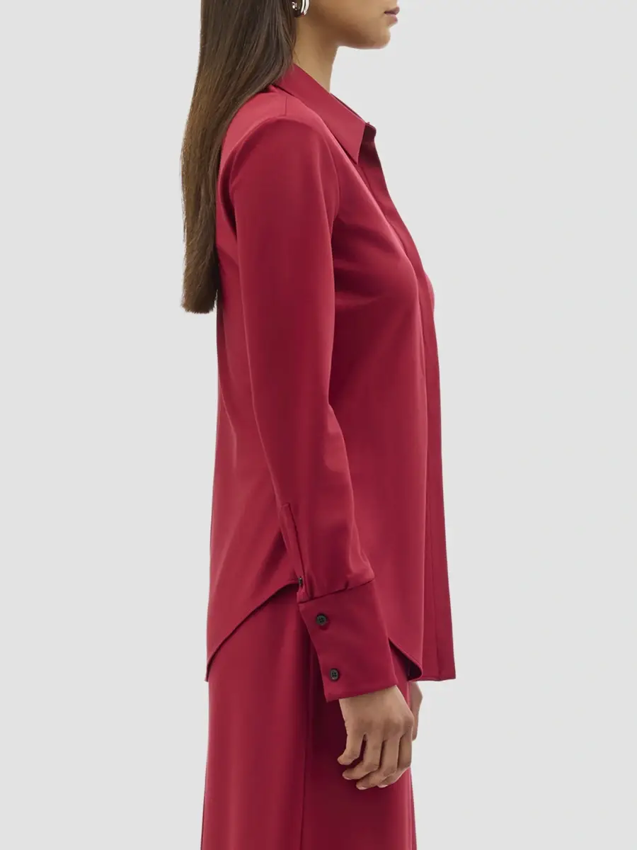 Another Tomorrow Women's Wool Bias Shirt | Thumbnail 3 Another Tomorrow Women's Wool Bias Shirt | Thumbnail 3