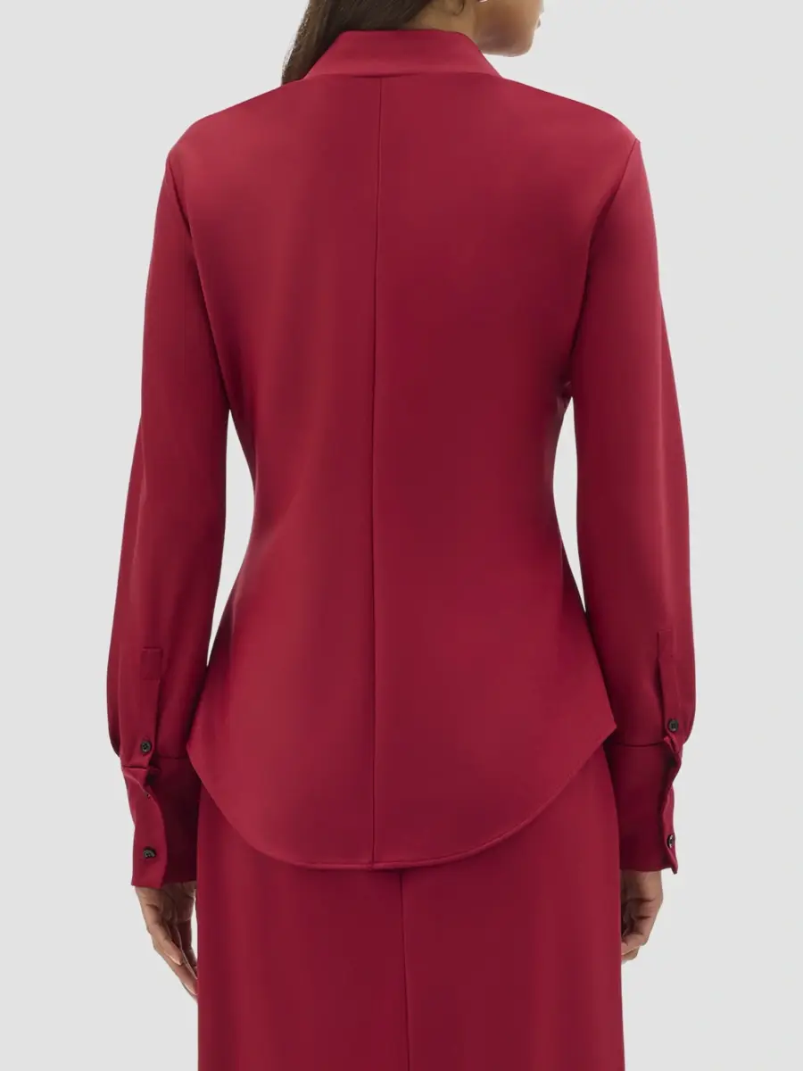 Another Tomorrow Women's Wool Bias Shirt | Thumbnail 4 Another Tomorrow Women's Wool Bias Shirt | Thumbnail 4