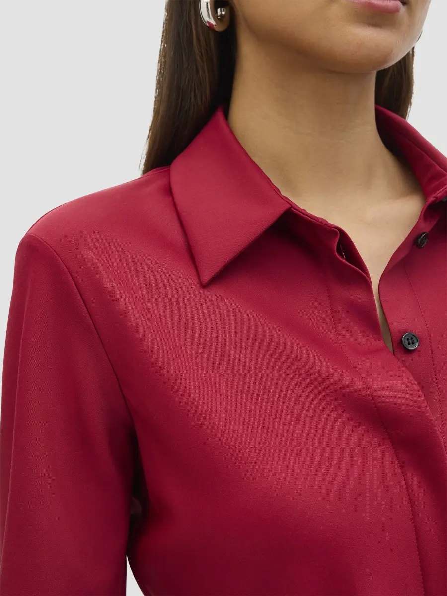 Another Tomorrow Women's Wool Bias Shirt | Thumbnail 5 Another Tomorrow Women's Wool Bias Shirt | Thumbnail 5