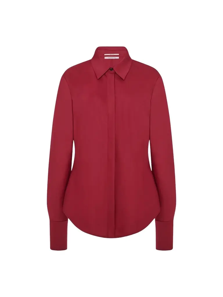 Another Tomorrow Women's Wool Bias Shirt