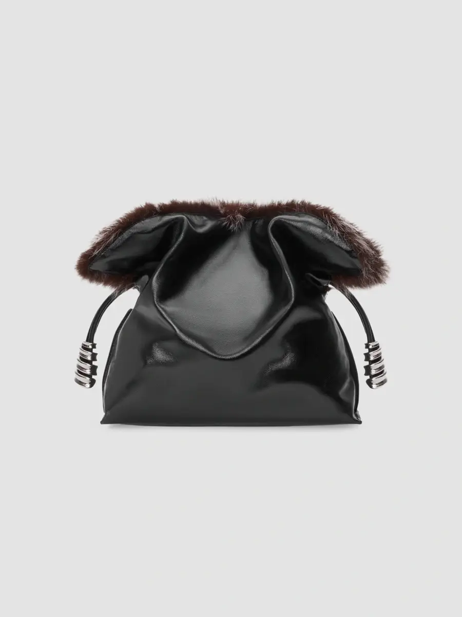 Loewe Women's Flamenco Shearling-Trim Leather Clutch | Thumbnail 5