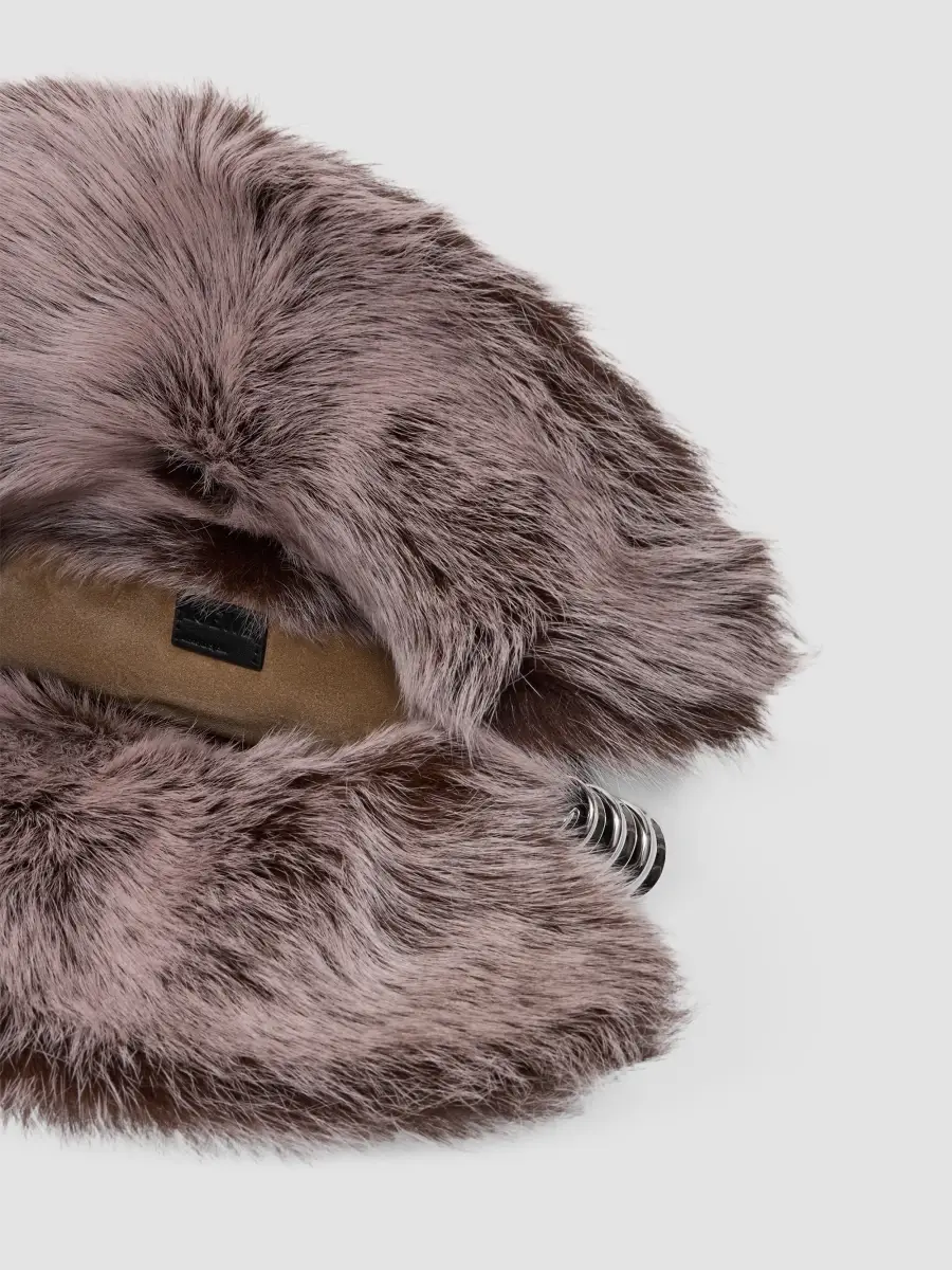 Loewe Women's Flamenco Shearling-Trim Leather Clutch | Thumbnail 6