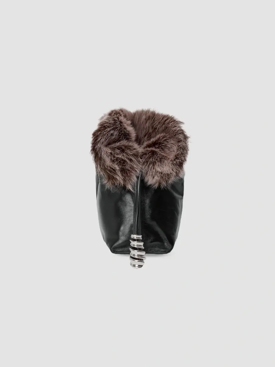 Loewe Women's Flamenco Shearling-Trim Leather Clutch | Thumbnail 9