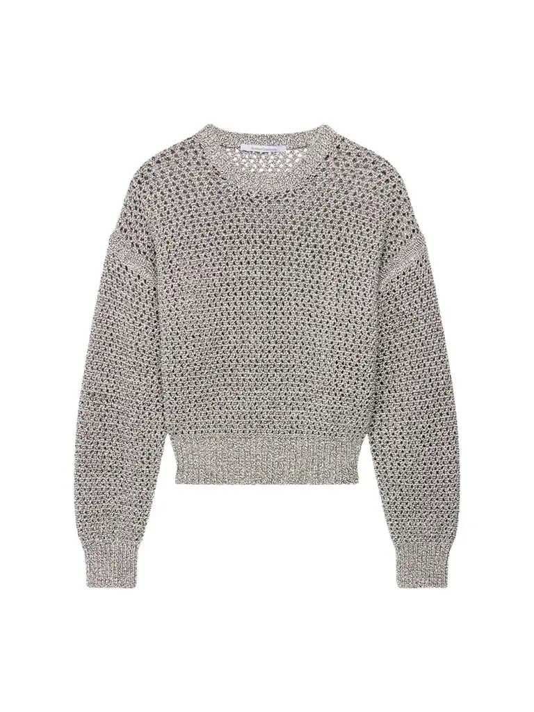 Women's Open Knit Crewneck Sweater Women's Open Knit Crewneck Sweater