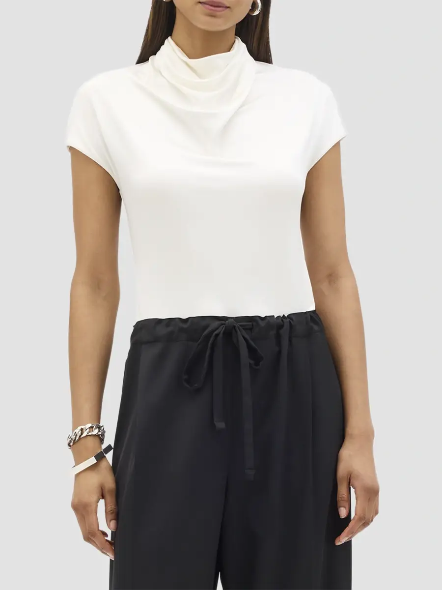 Another Tomorrow Women's Fluid Cowl Neck Top | Thumbnail 2
