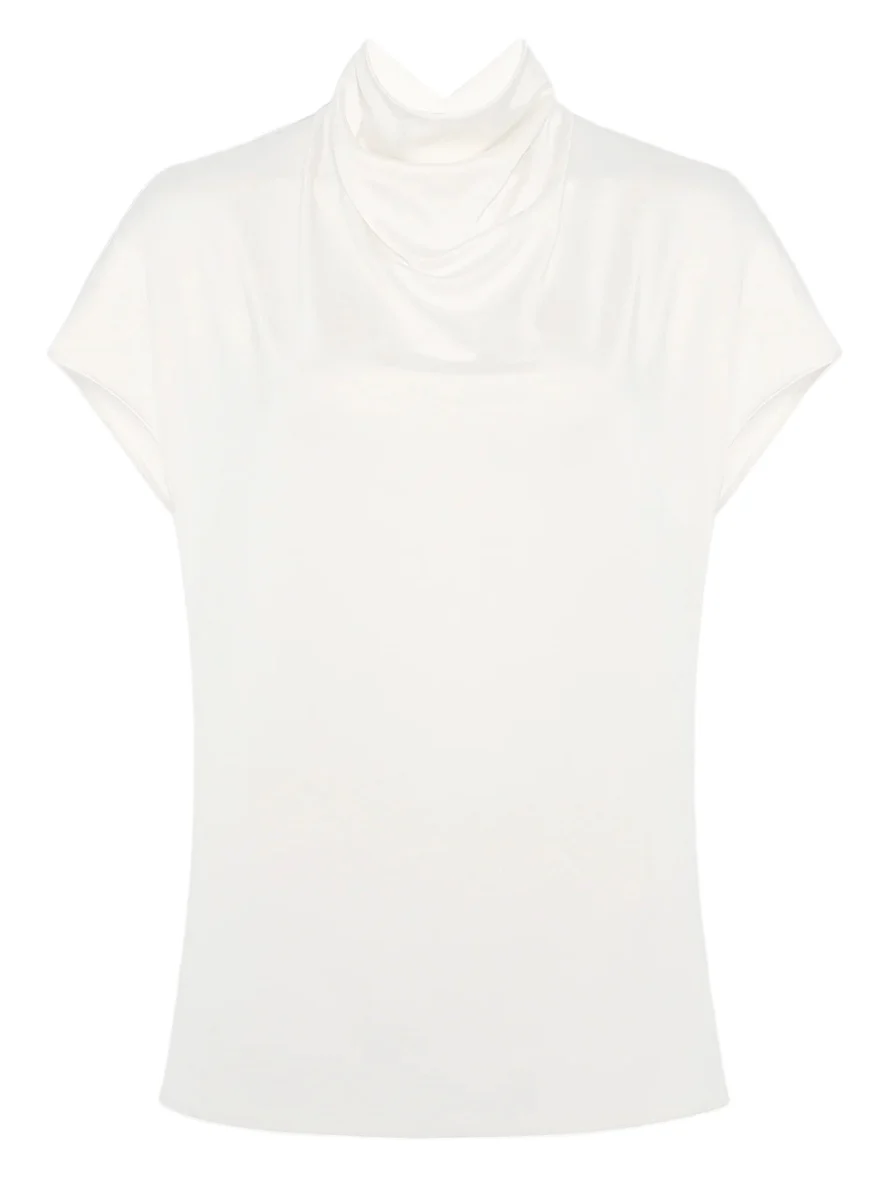 Another Tomorrow Women's Fluid Cowl Neck Top