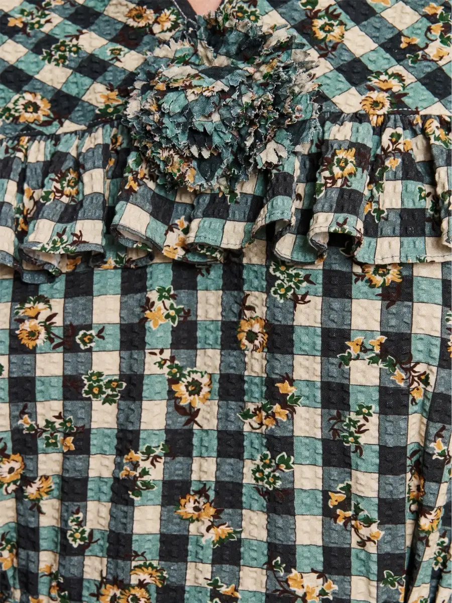 ALÉMAIS Women's Outrider Checked Cotton Seersucker Dress | Thumbnail 4 ALÉMAIS Women's Outrider Checked Cotton Seersucker Dress | Thumbnail 4