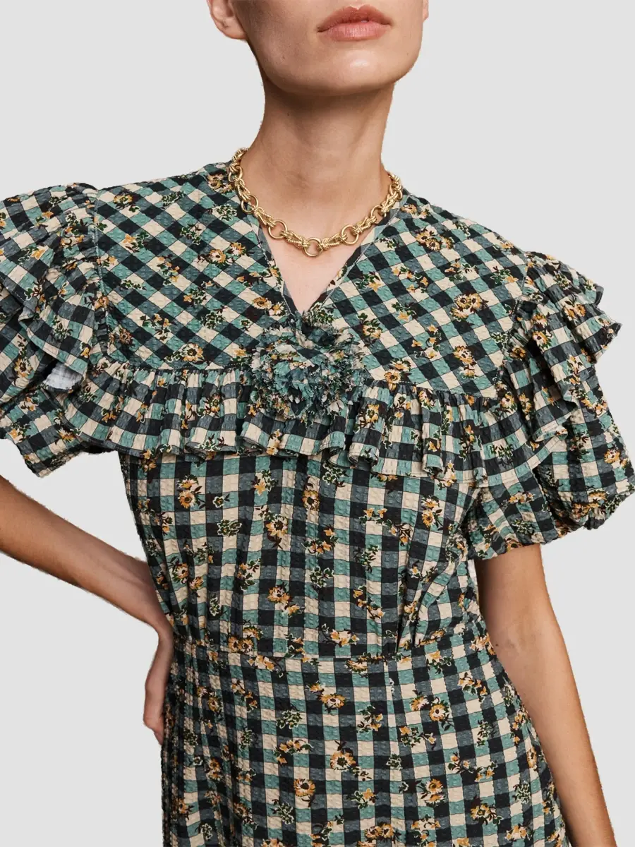 ALÉMAIS Women's Outrider Checked Cotton Seersucker Dress | Thumbnail 5 ALÉMAIS Women's Outrider Checked Cotton Seersucker Dress | Thumbnail 5
