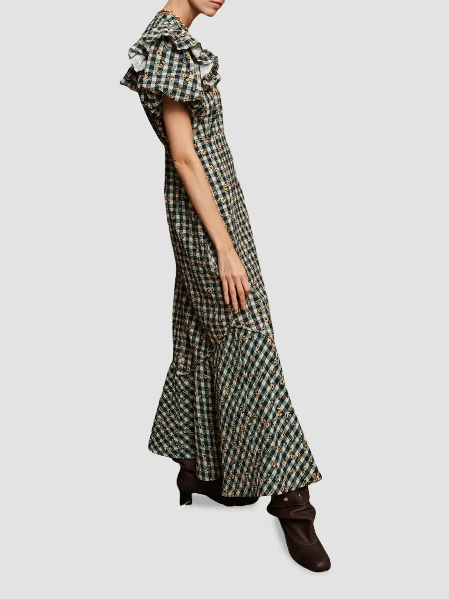 ALÉMAIS Women's Outrider Checked Cotton Seersucker Dress | Thumbnail 6 ALÉMAIS Women's Outrider Checked Cotton Seersucker Dress | Thumbnail 6