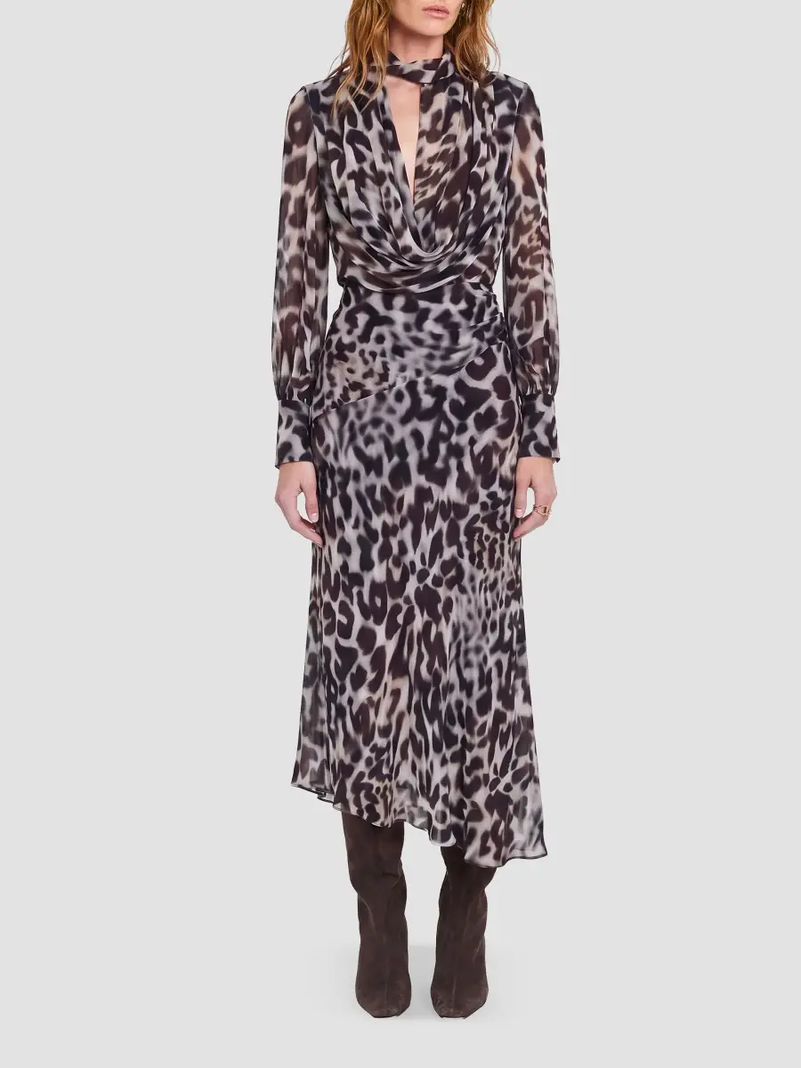 Nicholas the Label Women's Alessia Double-Layer Cowlneck Midi Dress | Thumbnail 2 Nicholas the Label Women's Alessia Double-Layer Cowlneck Midi Dress | Thumbnail 2