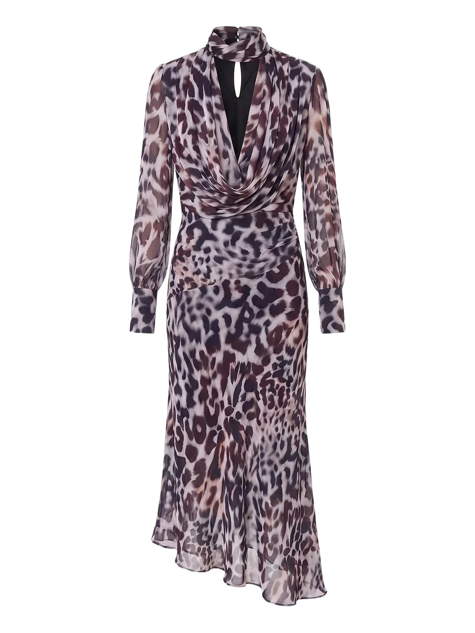 Nicholas the Label Women's Alessia Double-Layer Cowlneck Midi Dress