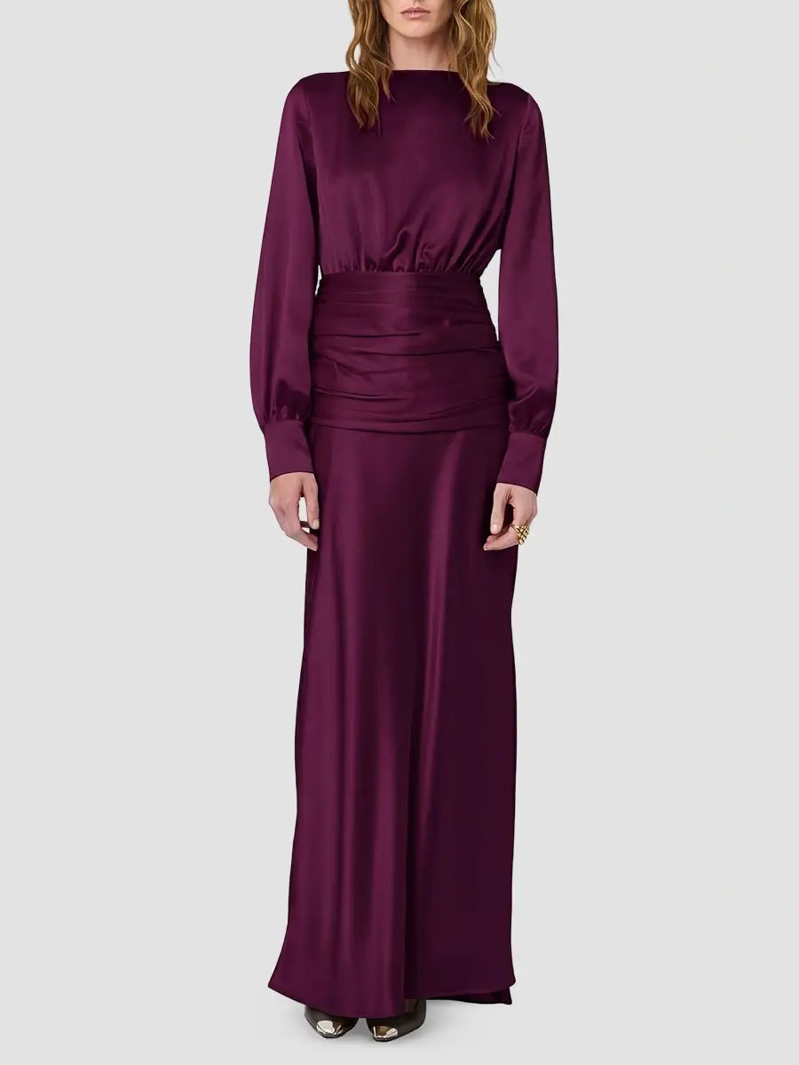 Nicholas the Label Women's Samina Shirred Satin Gown | Thumbnail 2 Nicholas the Label Women's Samina Shirred Satin Gown | Thumbnail 2