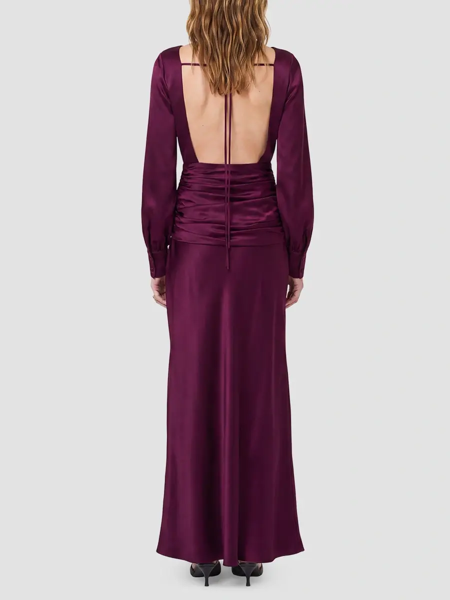 Nicholas the Label Women's Samina Shirred Satin Gown | Thumbnail 3 Nicholas the Label Women's Samina Shirred Satin Gown | Thumbnail 3