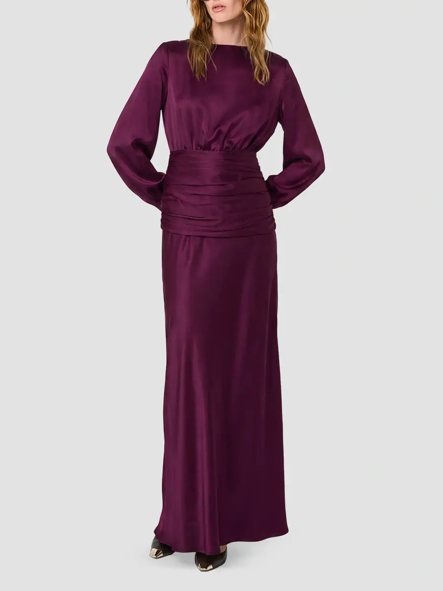Nicholas the Label Women's Samina Shirred Satin Gown | Thumbnail 4 Nicholas the Label Women's Samina Shirred Satin Gown | Thumbnail 4