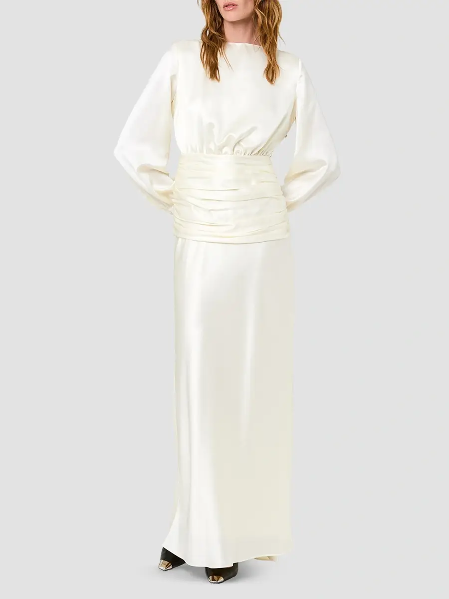 Nicholas the Label Women's Samina Shirred Satin Gown | Thumbnail 2 Nicholas the Label Women's Samina Shirred Satin Gown | Thumbnail 2
