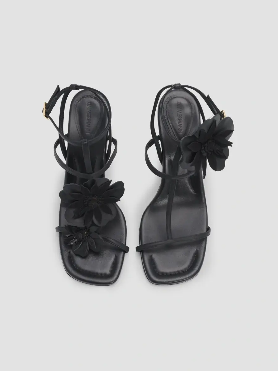 Zimmermann Women's Belara 85MM Leather & Suede Sandals - Black | Thumbnail 4 Zimmermann Women's Belara 85MM Leather & Suede Sandals - Black | Thumbnail 4