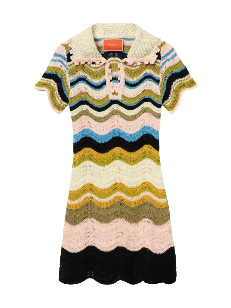 Crochet Chevron Mini Dress Crochet Chevron Mini Dress