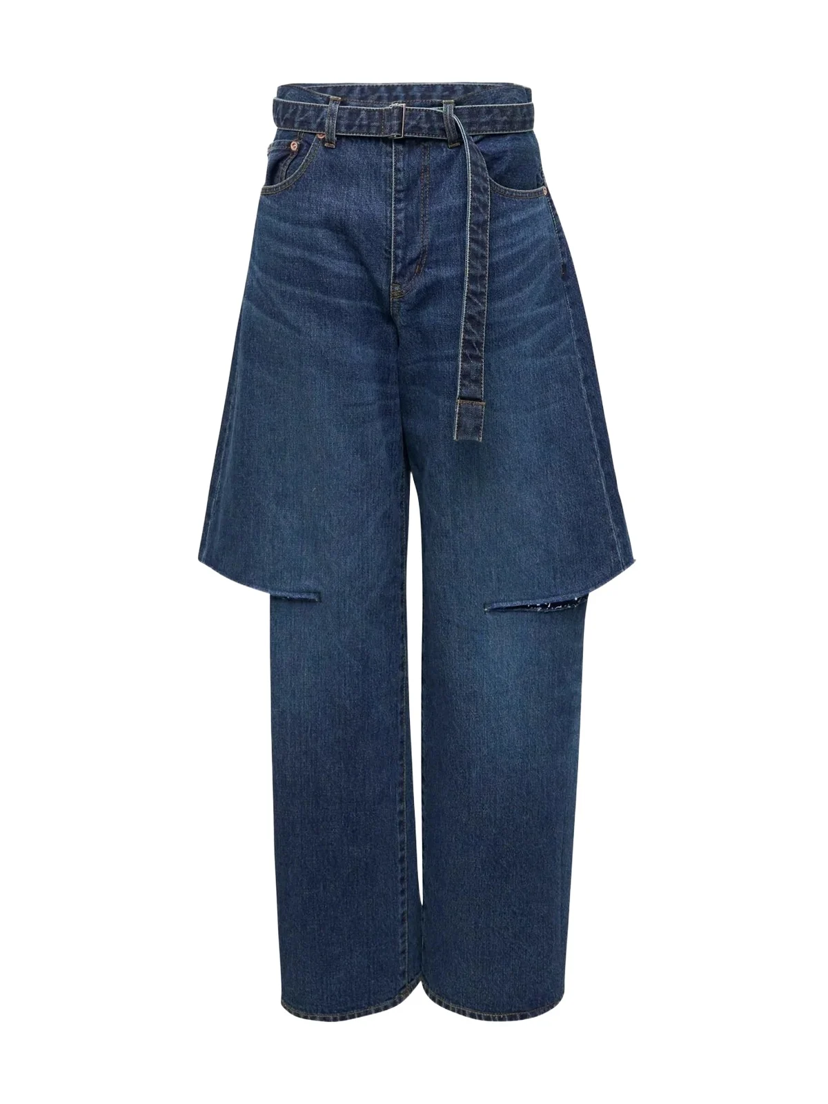 Sacai Layered Wide-Leg Jeans