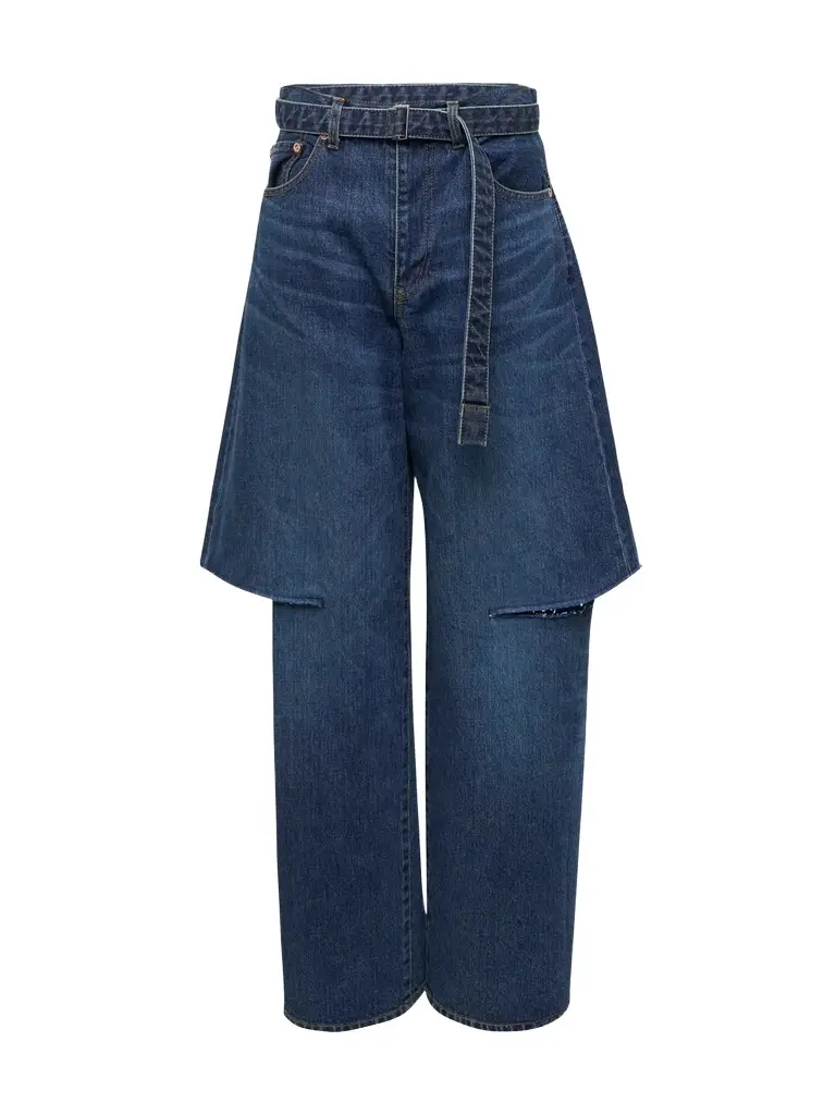 Layered Wide-Leg Jeans