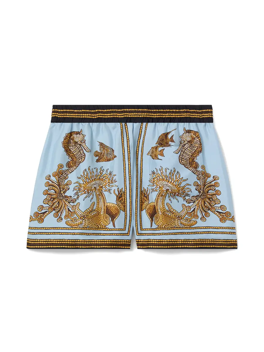 La DoubleJ Silk Twill Pull-Up Shorts | Thumbnail 2