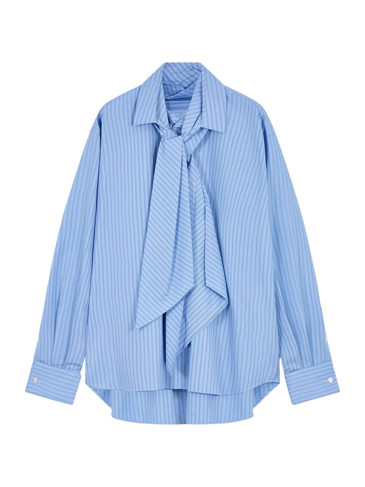 Striped Poplin Shirt with Necktie Striped Poplin Shirt with Necktie