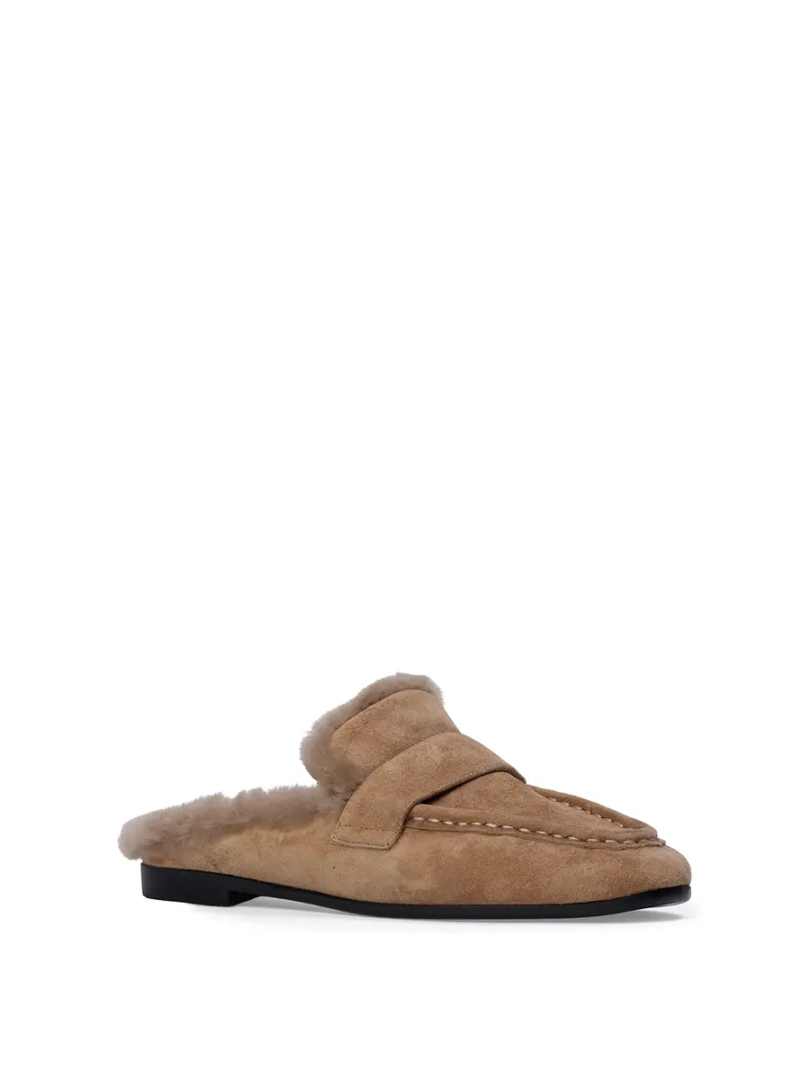 Black Suede Studio Theo Suede and Shearling-Lined Mules | Thumbnail 2 Black Suede Studio Theo Suede and Shearling-Lined Mules | Thumbnail 2