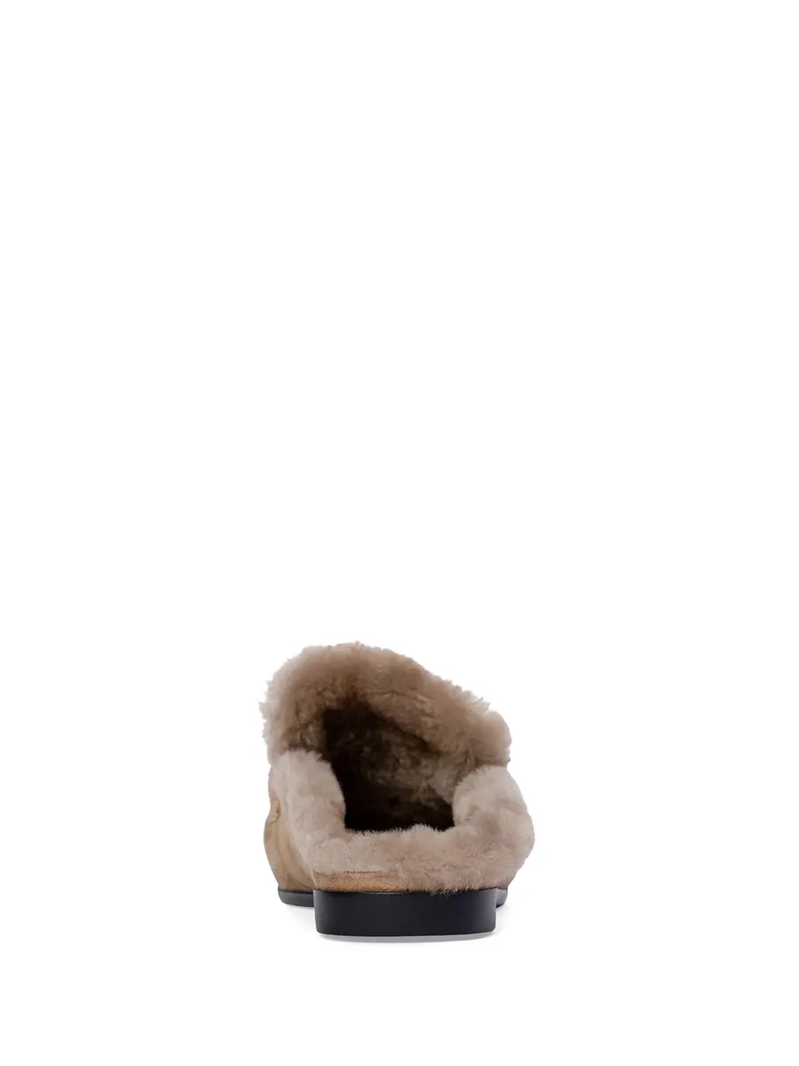 Black Suede Studio Theo Suede and Shearling-Lined Mules | Thumbnail 3 Black Suede Studio Theo Suede and Shearling-Lined Mules | Thumbnail 3