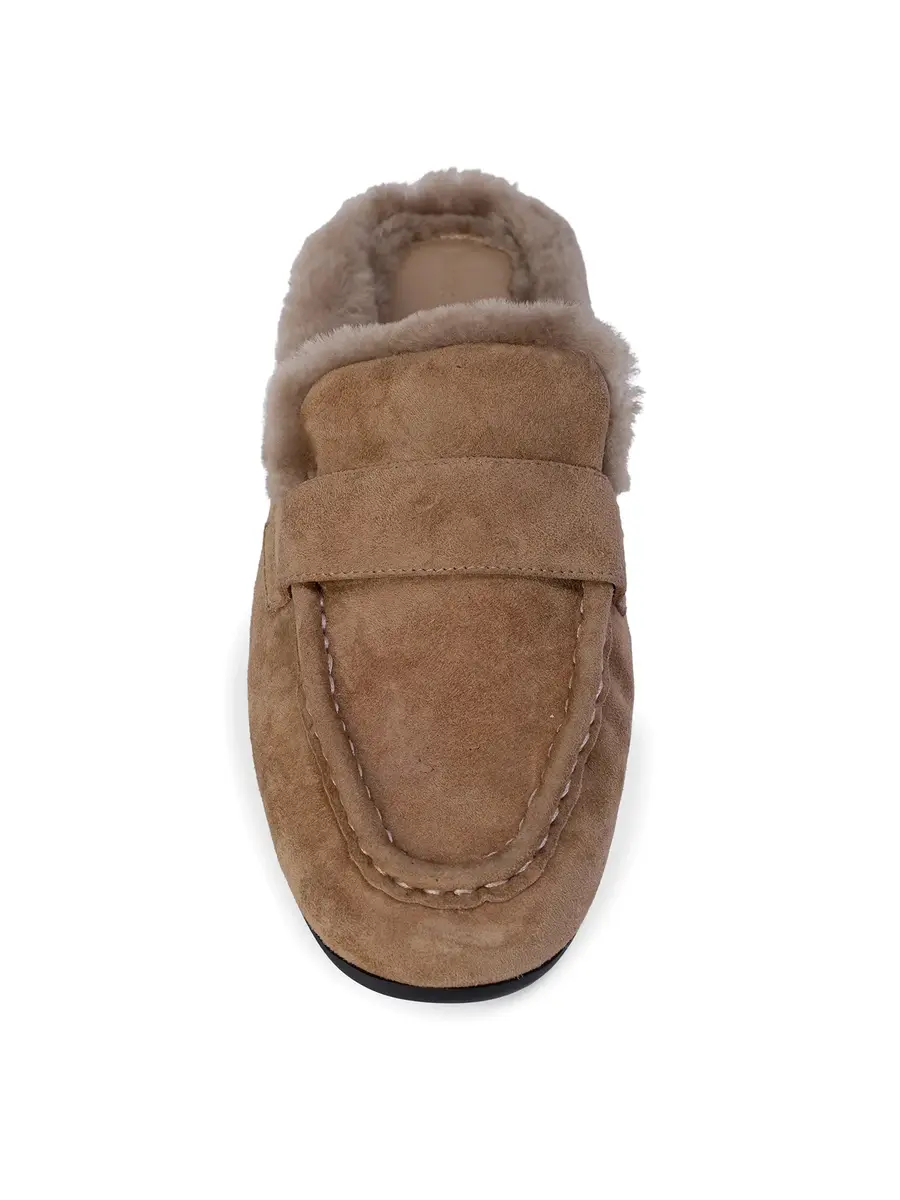 Black Suede Studio Theo Suede and Shearling-Lined Mules | Thumbnail 4 Black Suede Studio Theo Suede and Shearling-Lined Mules | Thumbnail 4