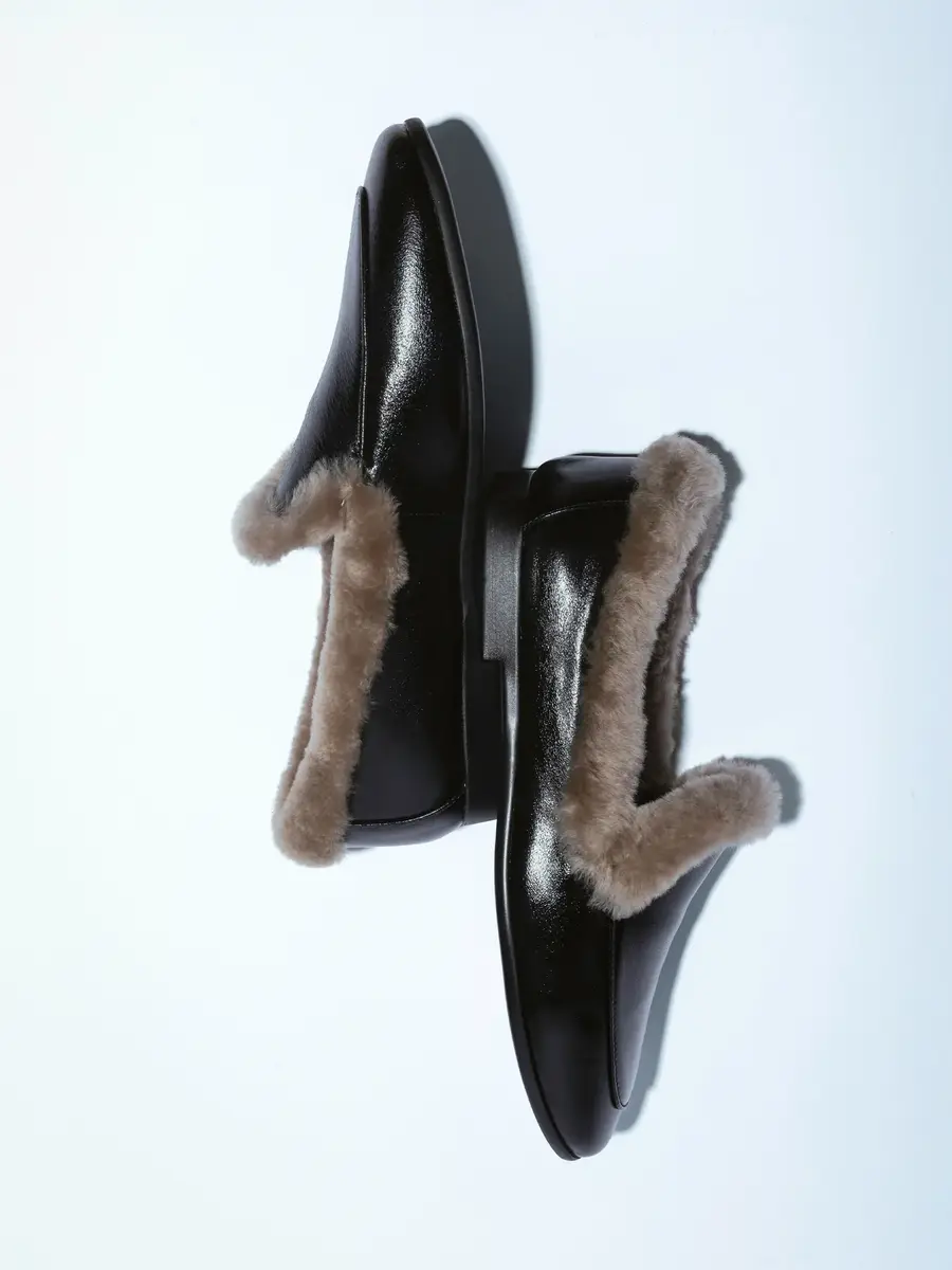 Black Suede Studio Zora Shearling-Lined Loafers | Thumbnail 3