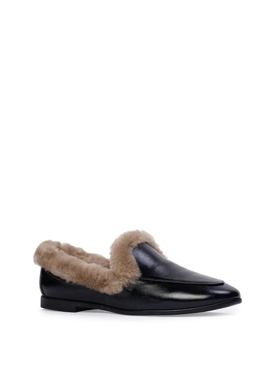 Black Suede Studio Zora Shearling-Lined Loafers | Thumbnail 4