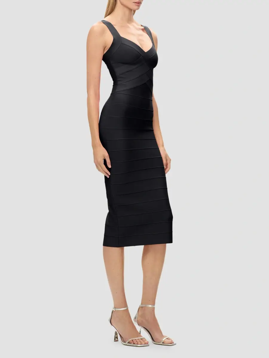 Hervé Léger Women's Soiree Bandage Midi Dress | Thumbnail 6