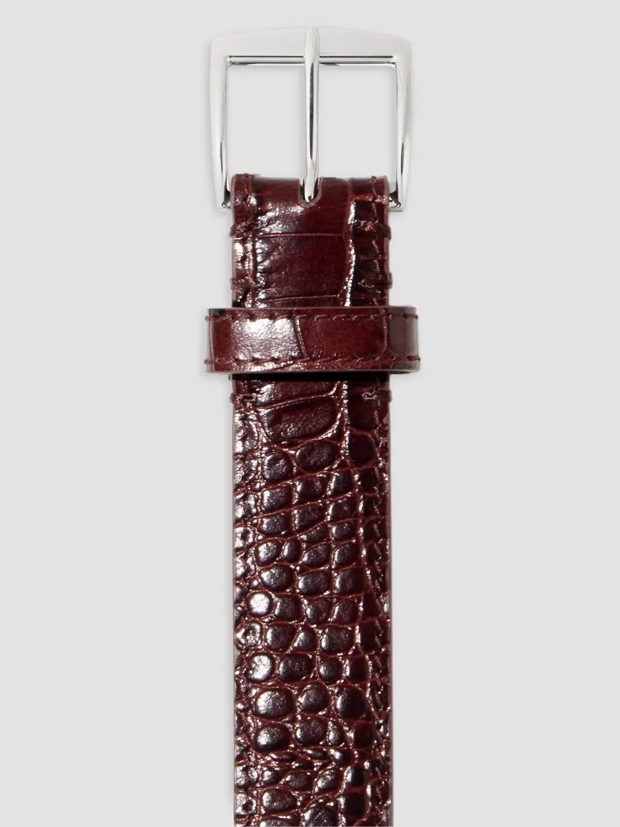 Nili Lotan Women's Sloane Croc-Embossed Leather Belt | Thumbnail 2 Nili Lotan Women's Sloane Croc-Embossed Leather Belt | Thumbnail 2