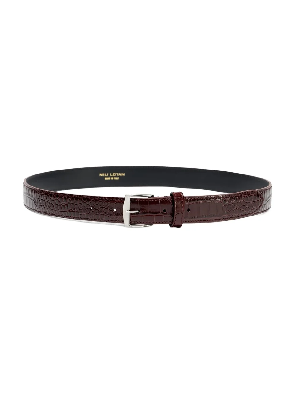 Nili Lotan Women's Sloane Croc-Embossed Leather Belt