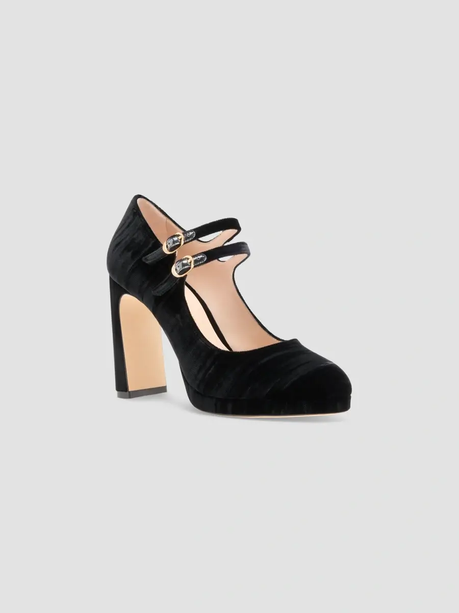 Stuart Weitzman Women's Babette 100MM Suede Platform Mary Janes | Thumbnail 2 Stuart Weitzman Women's Babette 100MM Suede Platform Mary Janes | Thumbnail 2