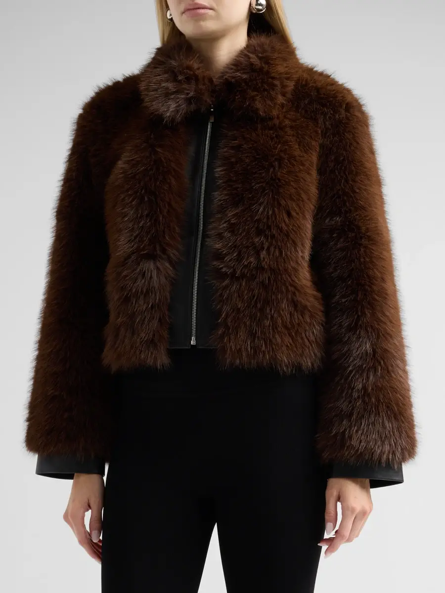 Et Ochs Women's Yates Faux-Fur & Faux-Leather Crop Jacket | Thumbnail 4 Et Ochs Women's Yates Faux-Fur & Faux-Leather Crop Jacket | Thumbnail 4