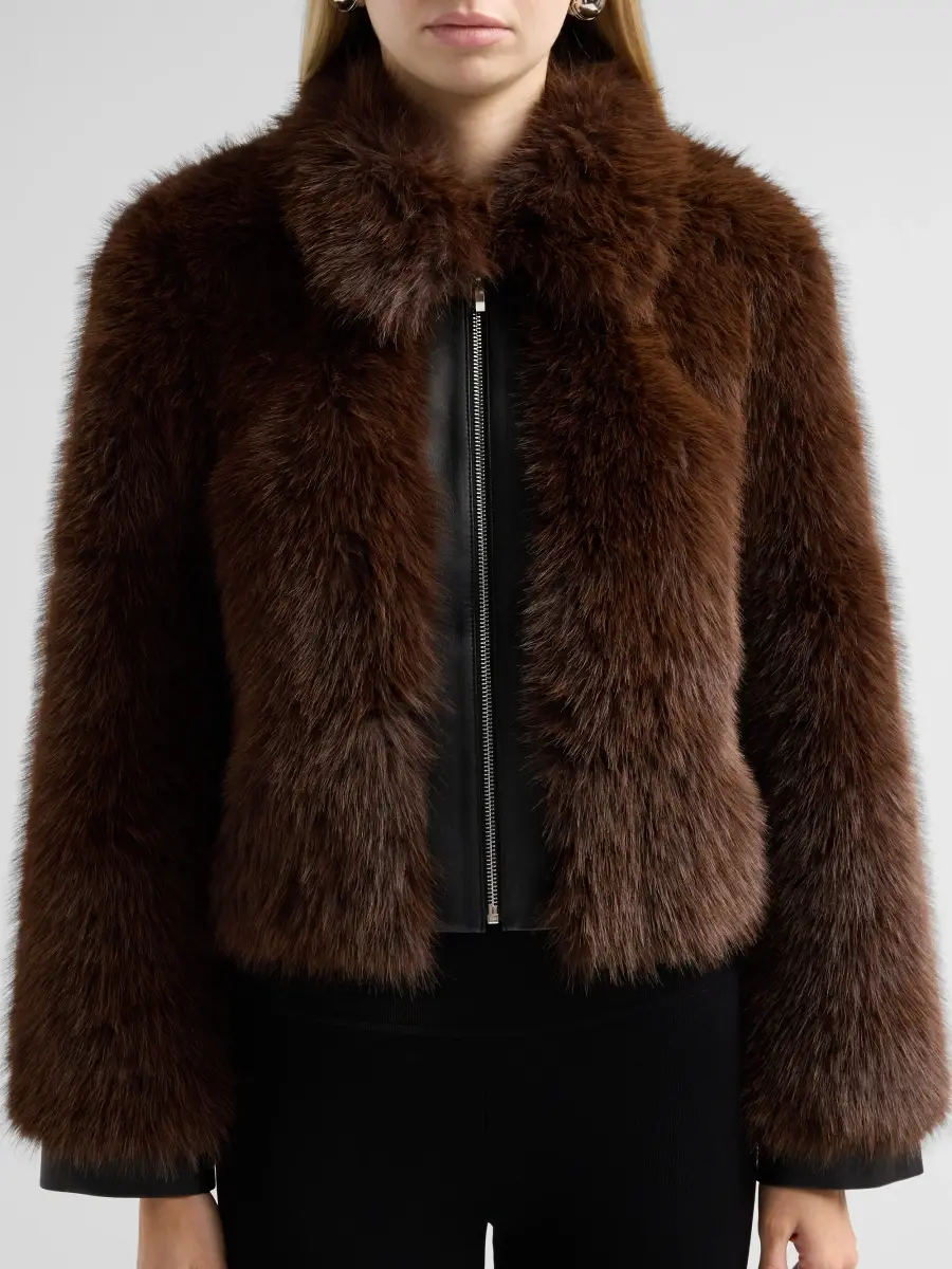 Et Ochs Women's Yates Faux-Fur & Faux-Leather Crop Jacket | Thumbnail 5 Et Ochs Women's Yates Faux-Fur & Faux-Leather Crop Jacket | Thumbnail 5