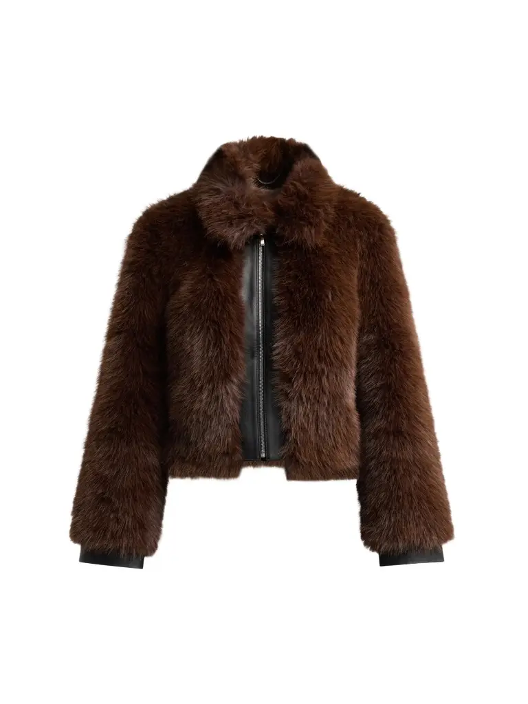 Et Ochs Women's Yates Faux-Fur & Faux-Leather Crop Jacket