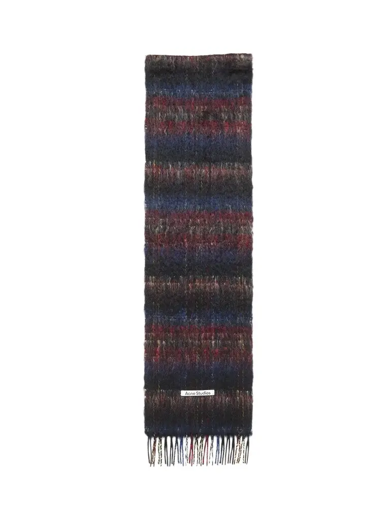 Acne Studios Men's Vibot Plaid Mohair-Wool-Blend Fringe Scarf