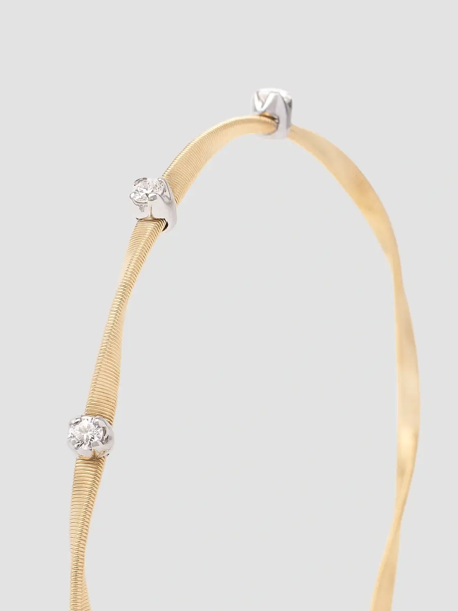 MARCO BICEGO Women's Marrakech Two-Tone 18K Gold & 0.15 TCW Diamond Coil Bangle | Thumbnail 2