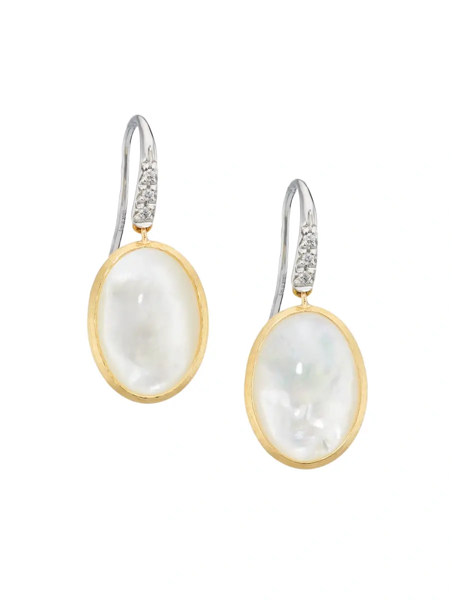 MARCO BICEGO Women's Siviglia Two-Tone 18K Gold, Mother-Of-Pearl & 0.05 TCW Diamond Drop Earrings