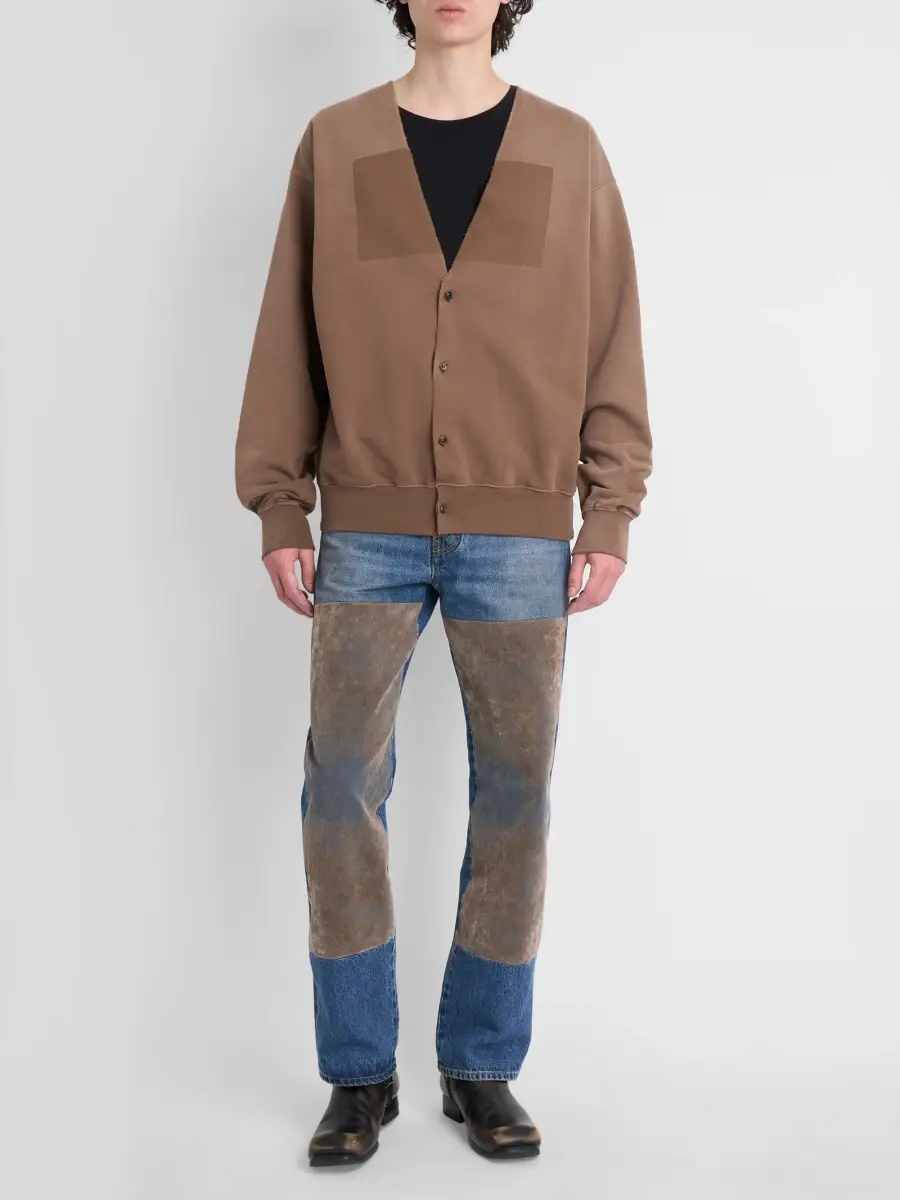 Maison Margiela Men's Cotton Fleece V-Neck Cardigan | Thumbnail 2 Maison Margiela Men's Cotton Fleece V-Neck Cardigan | Thumbnail 2