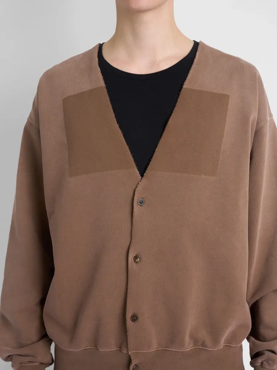 Maison Margiela Men's Cotton Fleece V-Neck Cardigan | Thumbnail 5 Maison Margiela Men's Cotton Fleece V-Neck Cardigan | Thumbnail 5