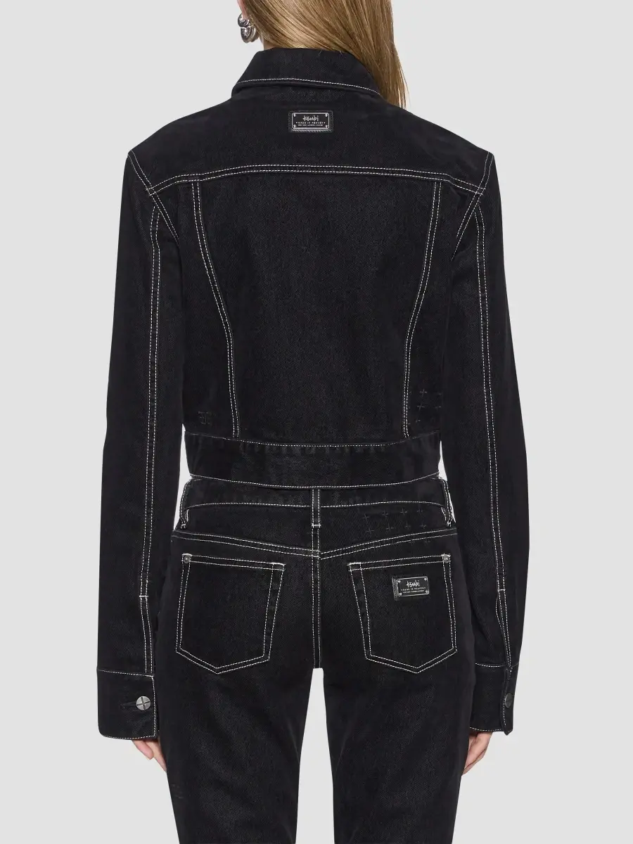 Ksubi Women's Slim-Fit Flocked Denim Trucker Jacket | Thumbnail 3