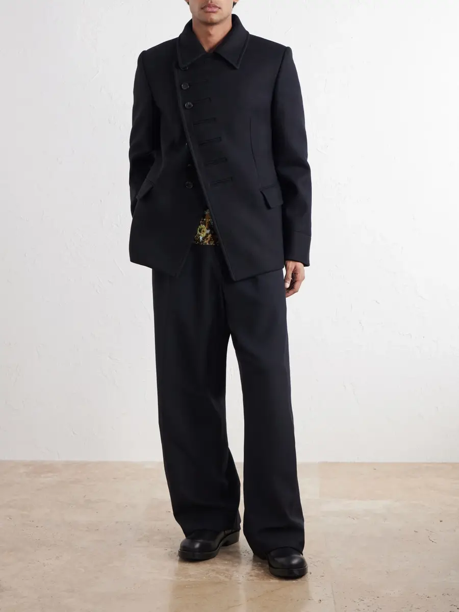 Dries Van Noten Double-Breasted Wool-Blend Twill Blazer - Men | Thumbnail 2 Dries Van Noten Double-Breasted Wool-Blend Twill Blazer - Men | Thumbnail 2