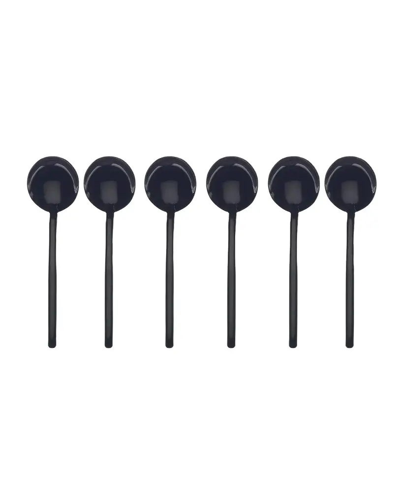 Mepra Due Oro Nero Espresso Spoons, Set of 6