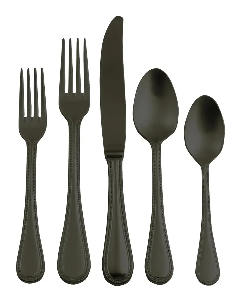Mepra Perla Oro Nero 5-Piece Flatware Set